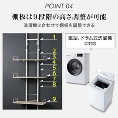 【新品未使用】突っ張り洗濯機ラック(ホワイトウォッシュ BH07) ニトリの画像