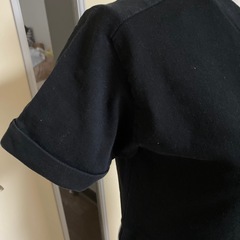 Vネック異素材組み合わせシャツの画像