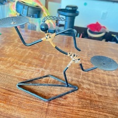 バリ島 インテリア キャンドドル 人型 ブラックキャンドルスタン...