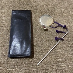 はかり 二十匁 竿秤 天秤 棒秤 分銅 昭和 レトロ アンティーク ヴィンテージ 革ケース付き レザーの画像