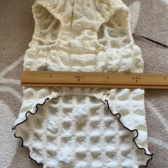 白色リボン付き　可愛いデザイン　犬服　夏用の画像