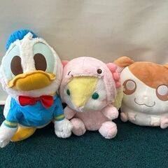 【自社配送は札幌市内限定】ぬいぐるみ 10体セット プーさん/ドナルドダック/カービィ/onちゃん/ハム太郎など 中古【USED】の画像