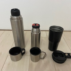【中古美品】ステンレスボトル２個とステンレスタンブラー】の画像