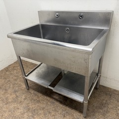 ステンレス　業務用　1層シンク流し台　厨房　飲食店　W９００ｘＤ...