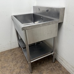 ステンレス　業務用　1層シンク流し台　厨房　飲食店　W９００ｘＤ６００ｘＨ８００ｍｍの画像