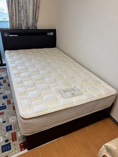 お買得ゼミダブルベッドsimmonsマットレスベッドセット
