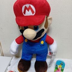 スーパーマリオ　マリオ特大ぬいぐるみ＆ミニフィギュア、おもちゃ12点セットの画像