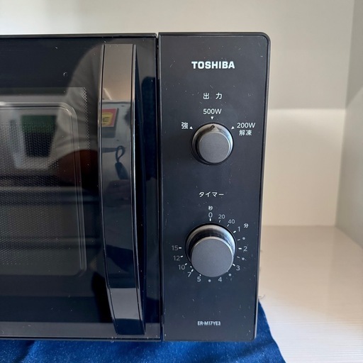 【超美品‼️】東芝 2023年製 17L電子レンジ フラット庫内 エディオンモデル ブラック♪