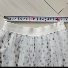 夏用水玉ドットミニスカートチュールスカートプリンセスフリルレースドレス子供用90100110白黒ホワイトブラックの画像