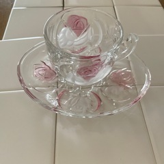 ガラス　カップ&ソーサーの画像