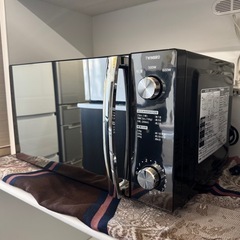 ①【超美品‼️】ツインバード 2023年製 20L電子レンジ フラット庫内 高級ミラーガラス ブラック♪の画像