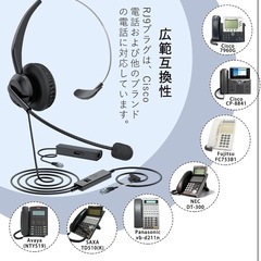 ヘッドセット電話機用 片耳 電話機用ヘッドフォン ノイズキャンセリングマイク付きの画像