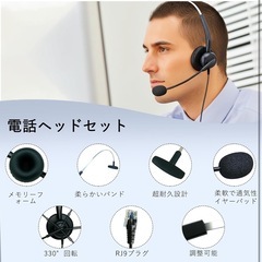 ヘッドセット電話機用 片耳 電話機用ヘッドフォン ノイズキャンセリングマイク付きの画像