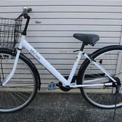 19日予約あり27インチ　ファッションサイクル　ホワイト　乗って...