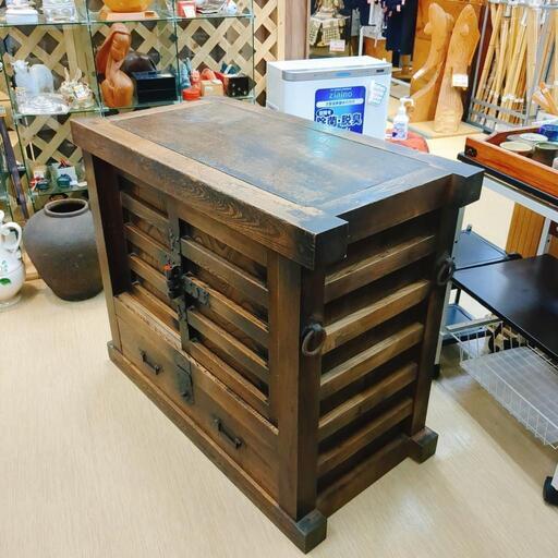 帳場箪笥 和風棚 和箪笥 骨董品 【こちらは店舗です。浜村鹿野
