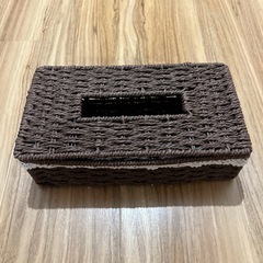 レース　ブラウン　テッシュカバー　ケースの画像