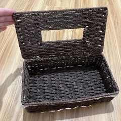 レース　ブラウン　テッシュカバー　ケースの画像