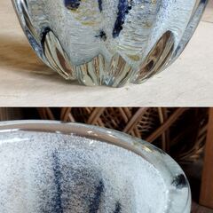 レトロ IWATA GLASS ガラス 花瓶 イワタガラス フラワーベース　/TJ-2451 2F北の画像