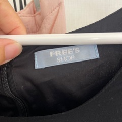 フリーズショップ　刺繍入り黒五分袖チュニック　ワンピース　レディースの画像
