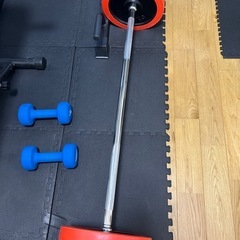 バーベルシャフト140cm プレートセット