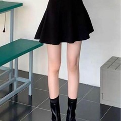 GRL ニットフレアミニスカート