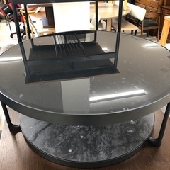 IKEA 大理石調コーヒーテーブルブラック【トレファク堺福田店】