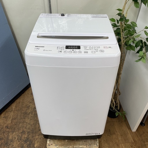 R719 ☀️ ジモティー限定価格！ Hisense 洗濯機 （洗濯7.5㎏) 20年製 HW-G75A ⭐ 動作確認済 ⭐ クリーニ