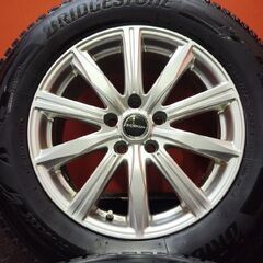 【BRIDGESTONE BLIZZAK DM-V3 225/65R17】スタッドレス【BS BALMINUM 17インチ 7J5HPCD114.3+38】20年製 バリ溝 ハリアー RAV4等　(KTO408) の画像