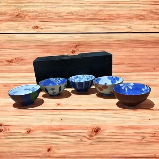 未使用】有田焼✿小鉢5点セット✿古都浪漫✿茶漬揃✿木箱