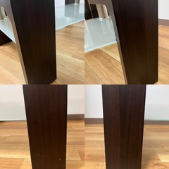 7/23まで！ガラス センターテーブル 木目 ブラウン　の画像