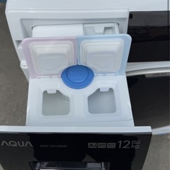 最安値💎2024年製 25万購入AQUAドラム式洗濯乾燥機12kg　AQW-DX12P配達無料の画像