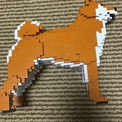 積み木で作った犬の画像