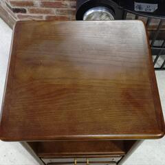 カリモク　電話台　昭和レトロ家具　35×32×90の画像