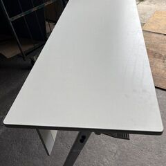 在庫8台有　スタックテーブル　1800×600　H700　キャスター脚　白色　引き取り：田川郡香春町の画像