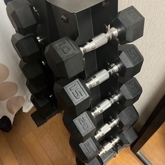 ダンベルセットとラック 10ポンド（約4.5kg）-30ポンド（...