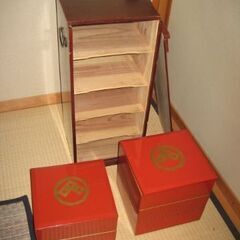 輪島塗朱色五段重箱の画像