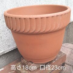 縁波型　素焼き鉢　テラコッタ 中古　３００円