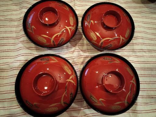天然木製漆塗 梅尽くし 蒔絵 小吸物椀 5客セット - 生活骨董と