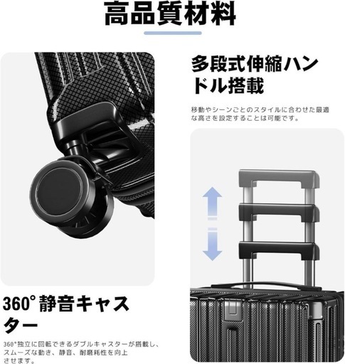 スーツケース 機内持ち込み USBポート ダブルキャスター 超軽量 多機能
