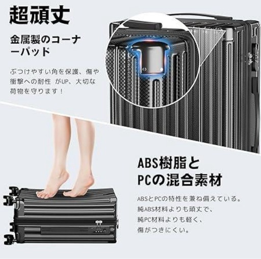 スーツケース 機内持ち込み USBポート ダブルキャスター 超軽量 多機能