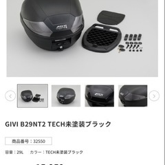 リアボックス　トップケースGIVI B29NT2 TECHの画像
