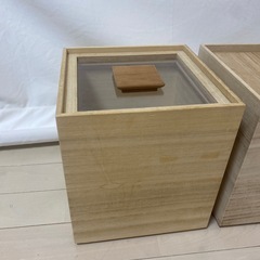 ★決まりました★増田桐箱店　米びつ　＆ 野菜保存箱の画像