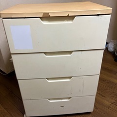 木製天板付き プラスチックチェスト 4段