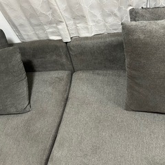 木枠のフロアソファ クッション4個セット 3人掛けの画像