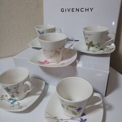 未使用5種5色GIVENCHY ジバンシー コーヒーカップ&ソーサー 5客セットの画像