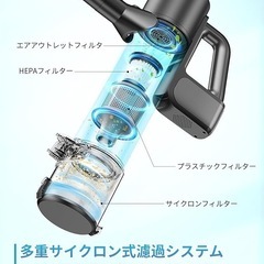 掃除機 コードレス 自立式 伸縮型 スティック ハンディクリーナー サイクロンの画像