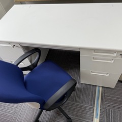 事務机　オフィスデスク　椅子セット　幅140cm 奥行70cm ...