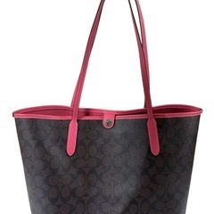 郵送買取 新品5台以上送料無料キャンペーン中！！  極美品】COACH コーチ シグネチャー×ピンクロゴ トートバッグ バッグ