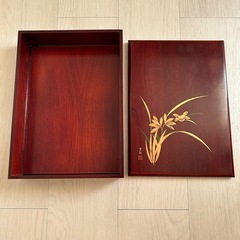文箱　漆器　金　漆塗り　書道箱　硯箱　木箱　雲龍　蘭