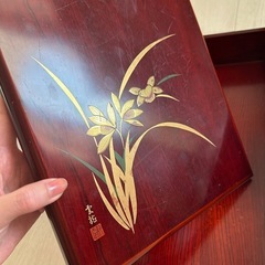 文箱　漆器　金　漆塗り　書道箱　硯箱　木箱の画像
